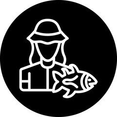 Vector Design Fisherwoman Icon Style