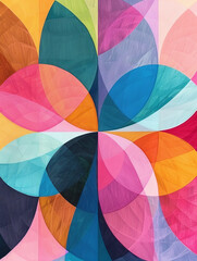 Vibrant Geometric Abstract Art Colorful Circle