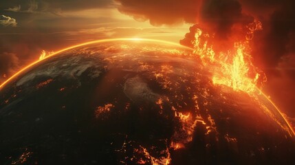 Fototapeta premium Burning Planet Earth.