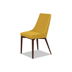 minimalist yellow chair illustration design. furniture design