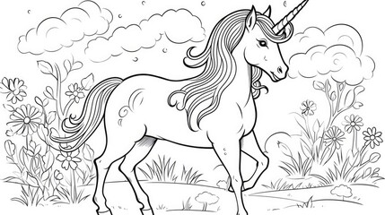Obraz premium unicorn for coloring page illustration