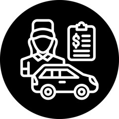 Vector Design Car Saleswoman Icon Style
