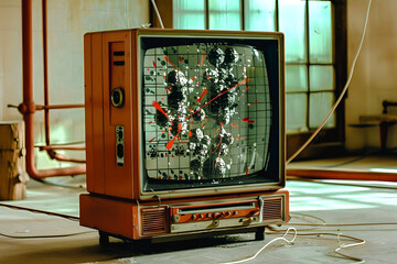 Vieux poste de télévision cathodique