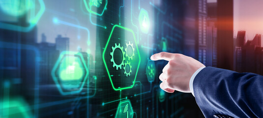 Gears. Concept of a business idea. Teamwork strategy cooperation