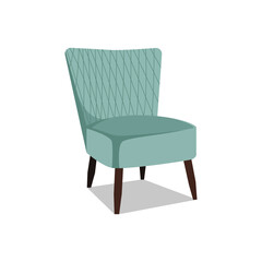 minimalist blue chair illustration design. furniture design