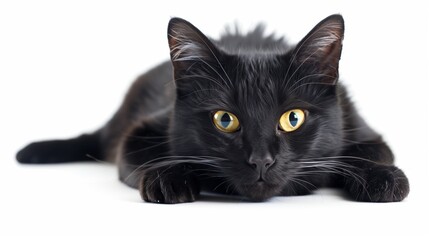 portrait of a cute cat  isolated over white background