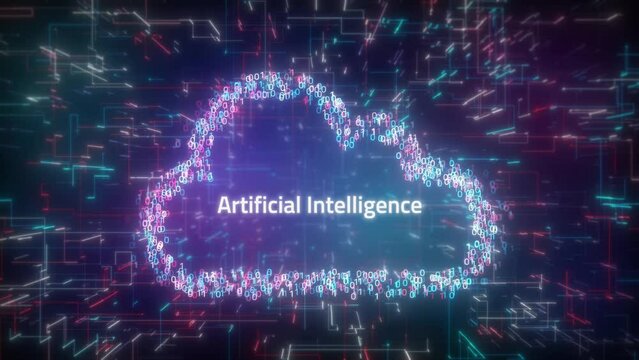 Artificial Intelligence Concept over futuristic cyberspace background