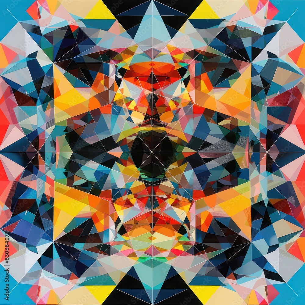 Poster abstract background with triangles