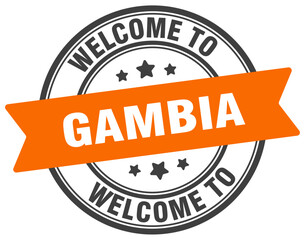 Welcome to Gambia stamp. Gambia round sign