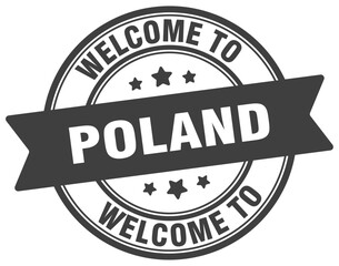 Welcome to Poland stamp. Poland round sign