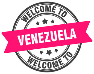 Welcome to Venezuela stamp. Venezuela round sign