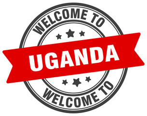 Welcome to Uganda stamp. Uganda round sign