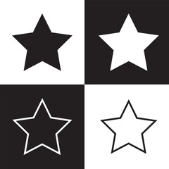 favorite star icon rating symbol reward rating mark icons. isolated on white and black background. Vector illustration . EPS 10