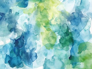 Abstract watercolor background with blue, green, and yellow hues.  Perfect for design projects, backgrounds, and more.