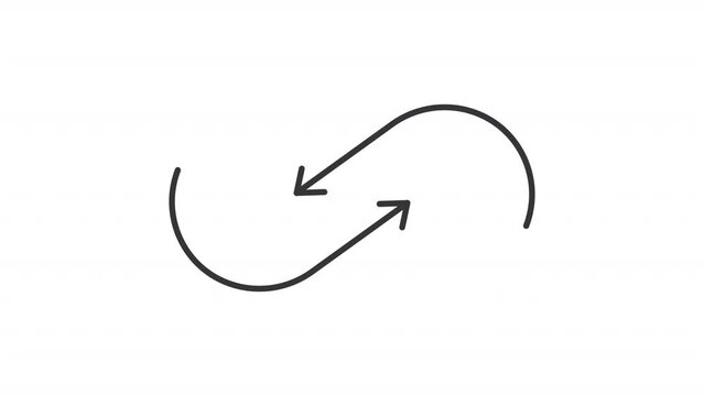 Animated loop icon. Continuous improvement line animation. Cyclic process optimization. Iterative progress. Black illustration on white background. HD video with alpha channel. Motion graphic