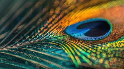 Naklejka premium peacock feather close up