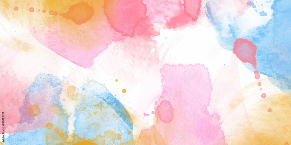 Poster modern colorful painted watercolor grunge canvas for splash design. abstract watercolor background w