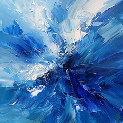 Vivid Blue Abstract Art