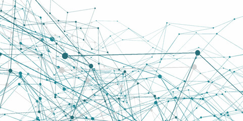 Abstract digital background of points and lines. abstract technology Network nodes with polygonal shapes on blue Vector background. Modern technology concept network connects, data structure design.