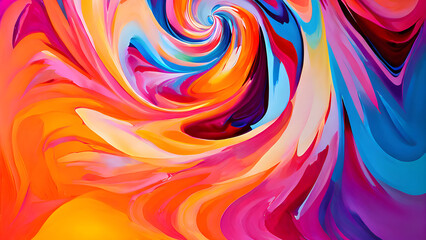 vibrant color mix background abstract wallpaper. This design features a dynamic blend of colorful paint strokes and splashes, creating a captivating and modern visual effect.	