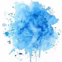 Watercolor Abstraction: Vibrant Blue and Green Paint Splatter