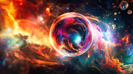 Obraz premium Abstract colorful energy sphere