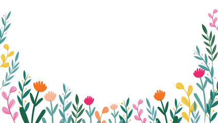 Abstract flower background vector design floral border frame