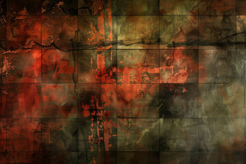 Abstract Artistic Background with Red and Green Textures