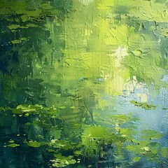 Fototapeta premium Serene Nature: A Lush Water Lily Pond
