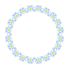 Hand drawn hearts border and frame design