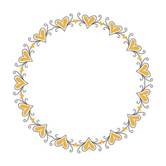 Hand drawn hearts border and frame design