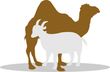 Silhouette Camel, Cow, And Goat Eid Al Adha