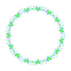 Hand drawn hearts border and frame design