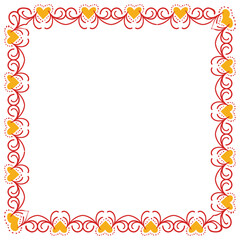 Hand drawn hearts border and frame design