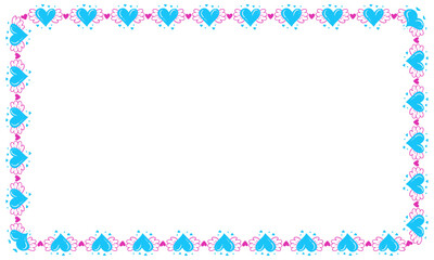 Hand drawn hearts border and frame design
