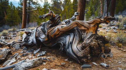 A Dry Tree Trunk in the Wilderness Nature s Artwork