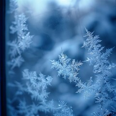 Majestic Snowflake Patterns on Glass