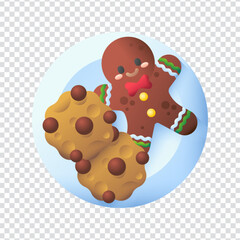 Christmas cookie vector icon design in eps 10