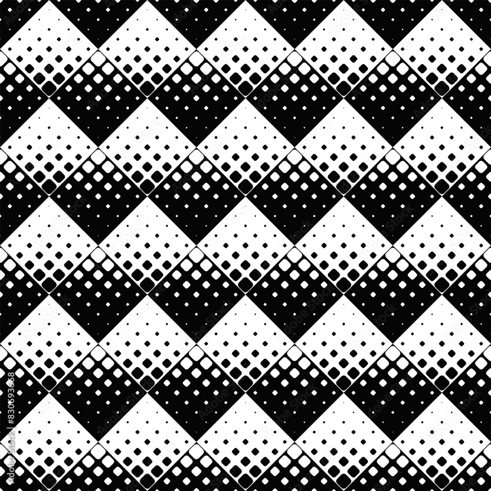 Poster geometrical seamless square pattern background - abstract black and white vector graphic design from