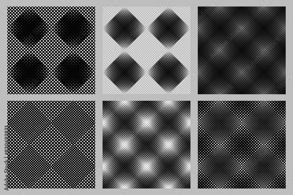 Poster geometrical circle pattern background set - abstract vector illustration