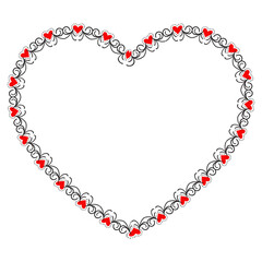 Hand drawn hearts border and frame design