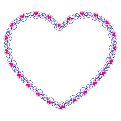 Naklejka premium Hand drawn hearts border and frame design