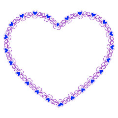 Hand drawn hearts border and frame design