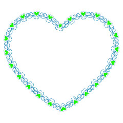 Hand drawn hearts border and frame design