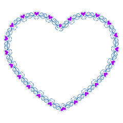 Hand drawn hearts border and frame design