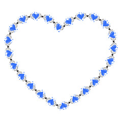 Hand drawn hearts border and frame design