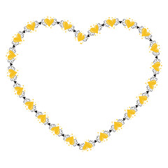 Hand drawn hearts border and frame design
