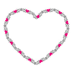 Hand drawn hearts border and frame design