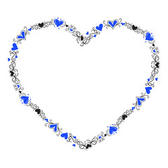 Hand drawn hearts border and frame design