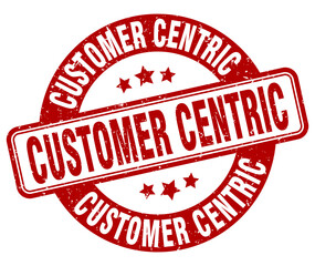 customer centric stamp. customer centric label. round grunge sign
